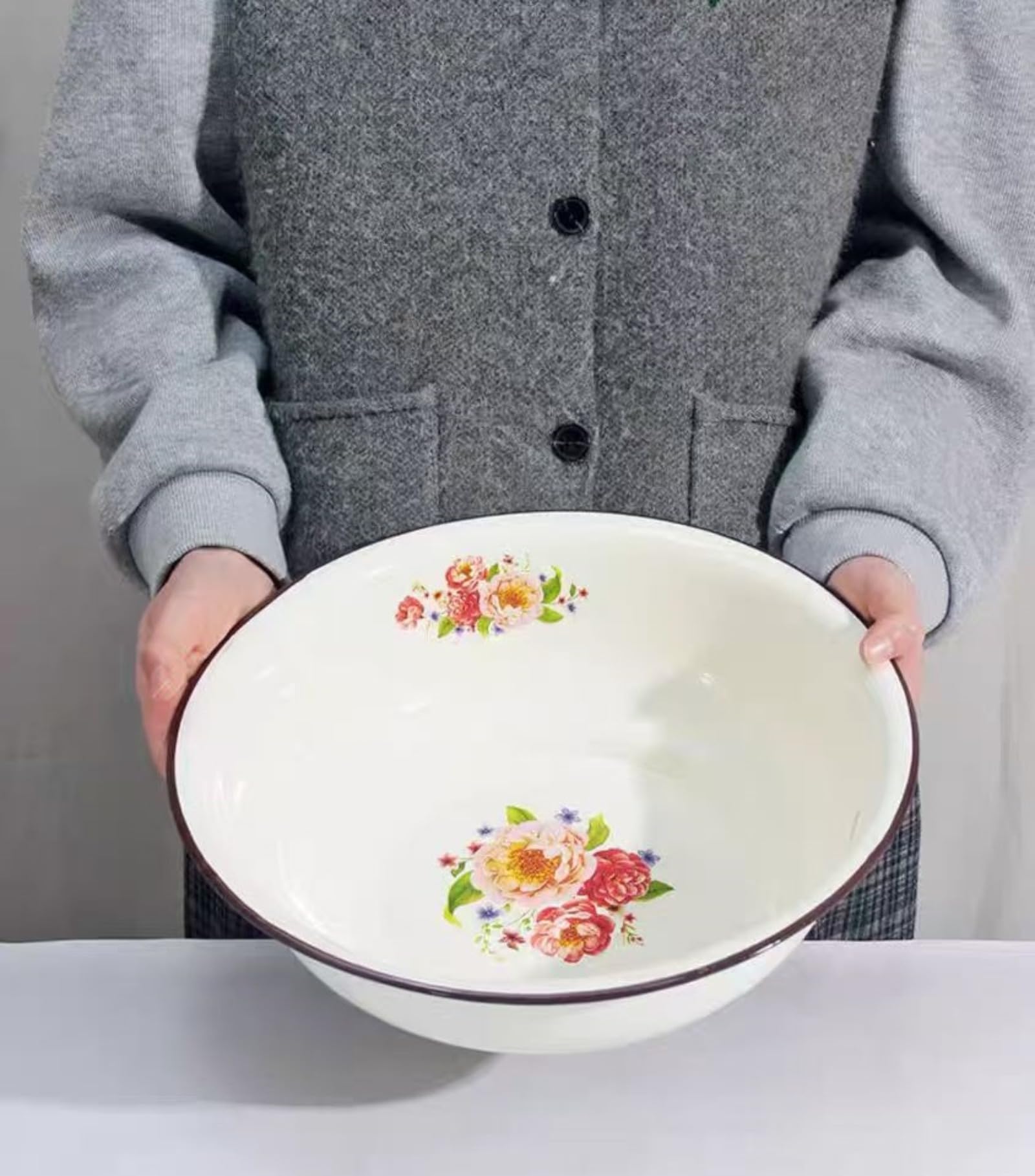 Amazon.co.jp: ホーロー 洗面器 ボウル ヴィンテージ ホーロー